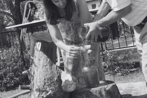Woman and man making their product