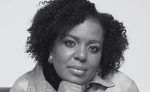 Sharon Ringier Headshot - black and white version
